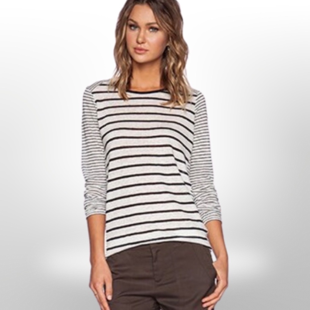 Vince Mixed Stripe Long Sleeve Tee - Picture 6 of 6